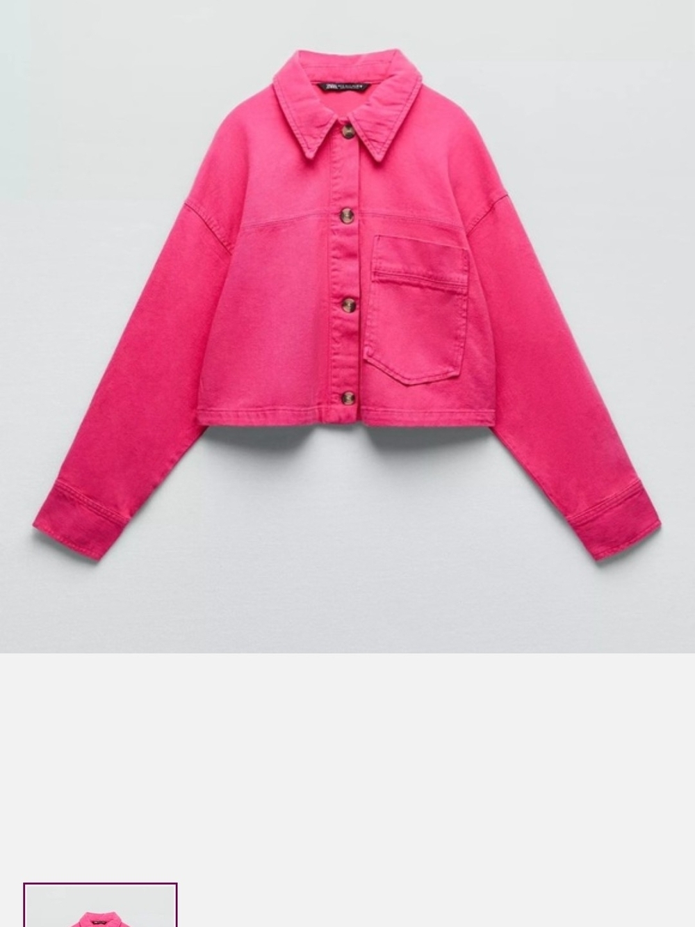 Zara Hot Pink Cropped Bomber Jacket